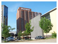 A view of the Sheraton from the Board of Education parking area